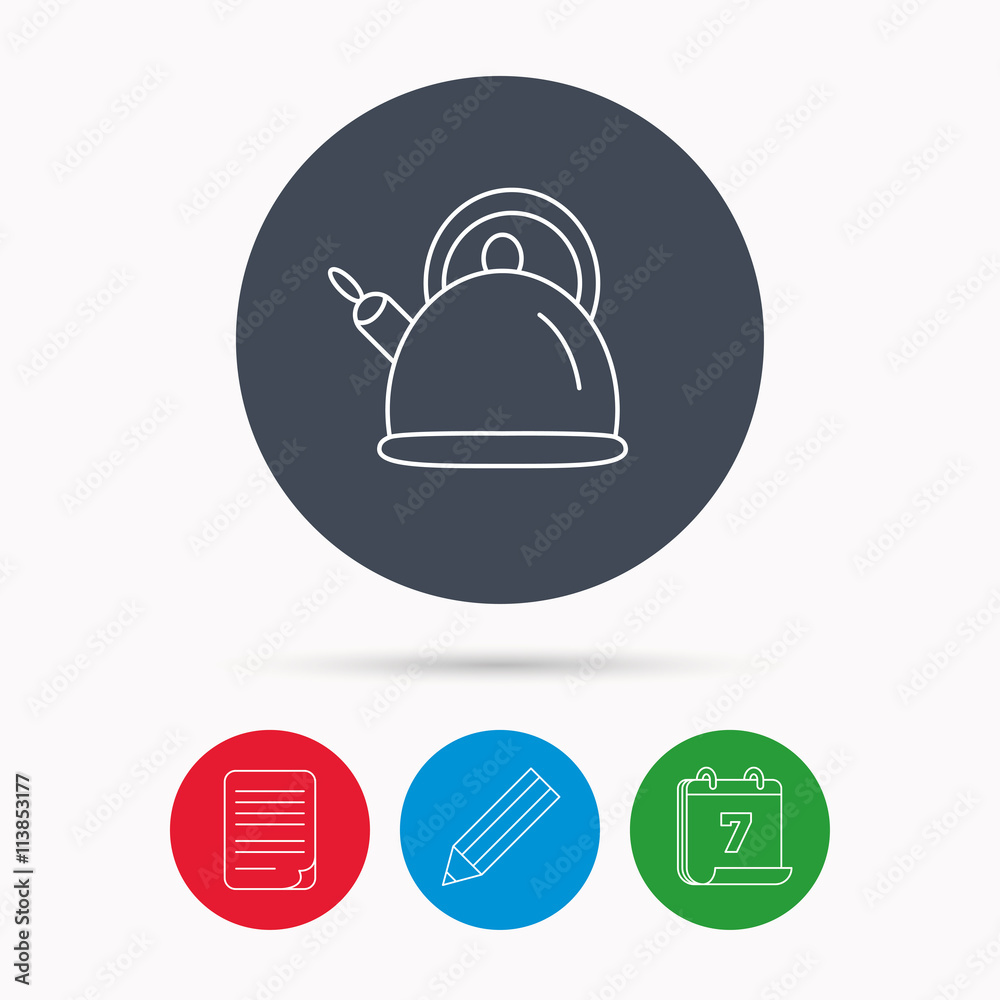 Teapot icon. Kitchen kettle sign.