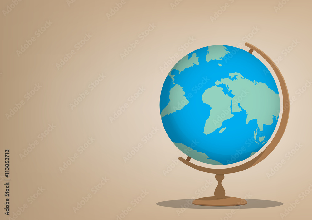 Banner globe model for learning many things about the world or a Banner globe model for learning many things about the world or a