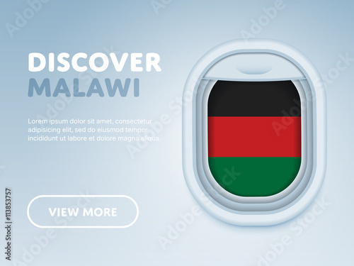 Free Download Flight to Malawi traveling theme banner design for website, mobile app. Modern vector illustration. - GFXLoad
