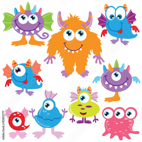 Funny monsters vector illustration