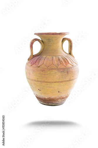 Antique or Old pot isolated on white background