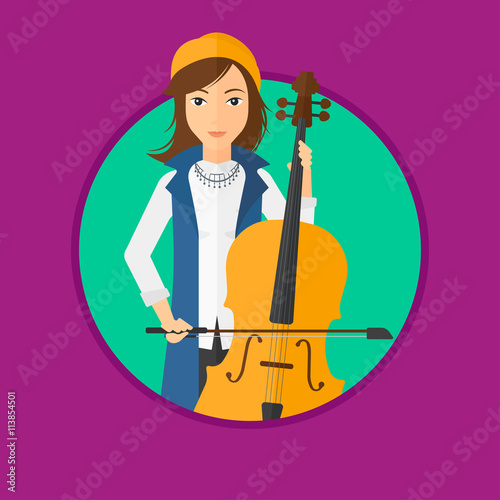Woman playing cello.