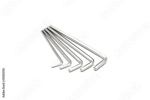 hex key wrench set isolated