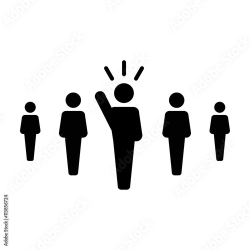 Leader Icon - Leadership, Boss, Politician, Management, Lead Icon in Glyph Vector illustration