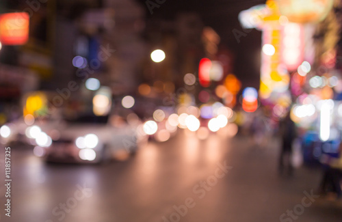 Abstract bokeh light background of traffic and city night
