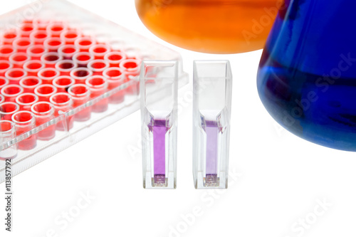 pipette test sample research elisa ninety-six well plate analysis cuvette check absorbance
