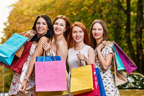 best friends Women with Shopping Bags