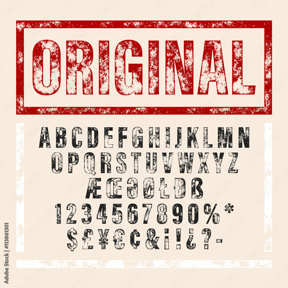 Fotografie Vector hand drawn alphabet. Brush painted letters.