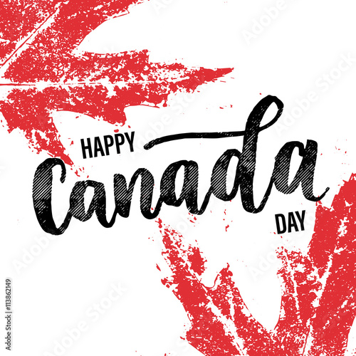 happy canada day greeting card poster