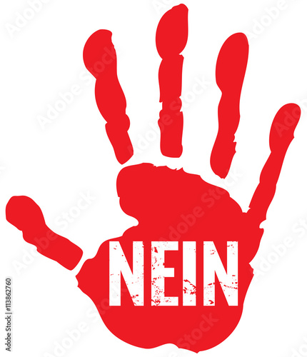 Nein heißt nein Hand rot 