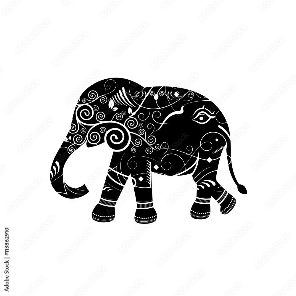 vintage elephant vector cartoon Stock Vector | Adobe Stock