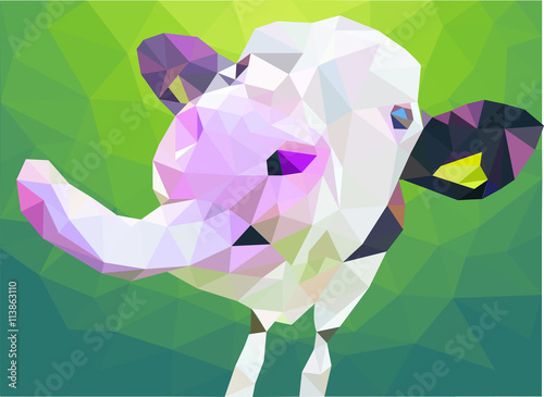 realistische Kuh im Low Poly Style