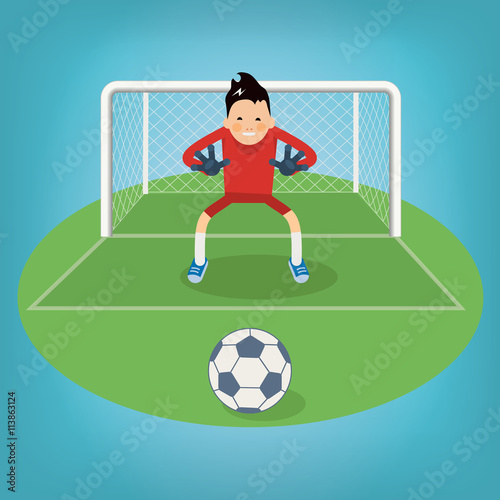 Cute goalkeeper- vector illustration