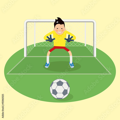 Cute goalkeeper- vector illustration