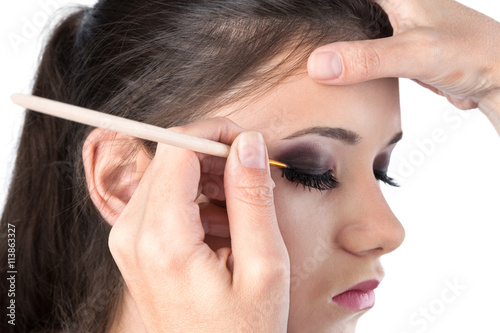 eye makeup on white background