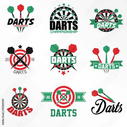 Darts Labels and Icons Set. photo