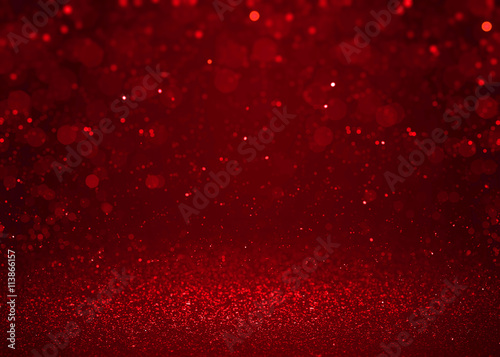 Tablou canvas Red sparkle glitter abstract background.