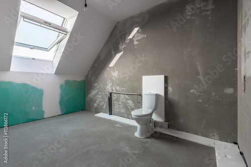 Convert an attic to a bathroom