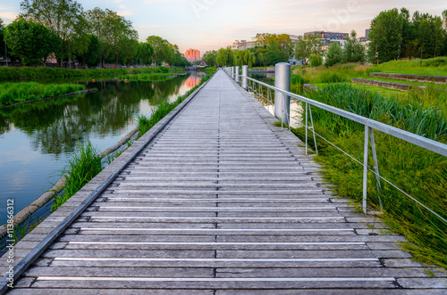 Sunset walk in the park Heyritz in Strasbourg