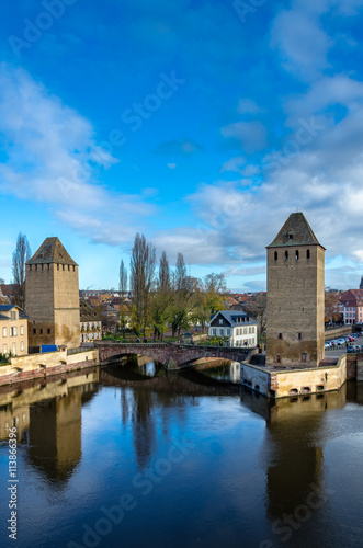Ponts couverts in the city center of Strasbourg, France