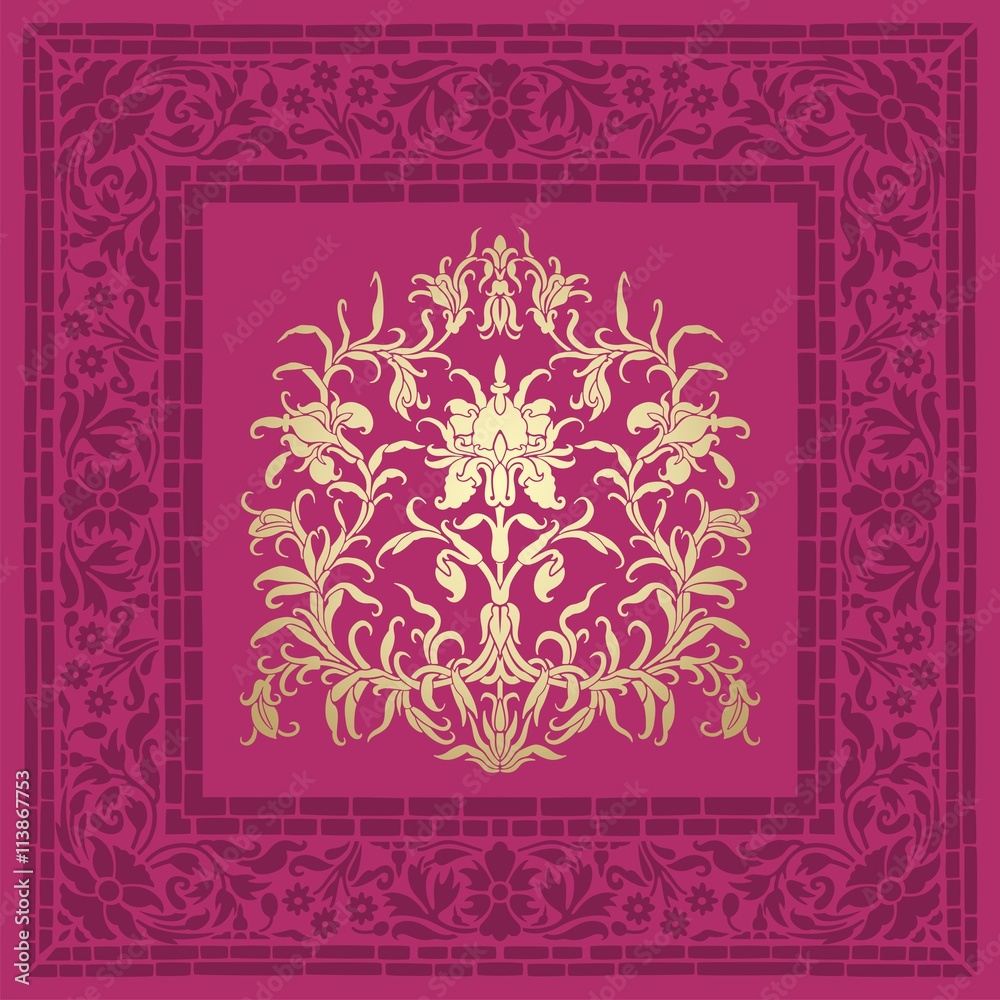 wedding card design, paisley floral pattern , India wedding card design, paisley floral pattern , India