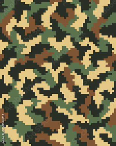 Digital fashion camouflage pattern, seamless vector