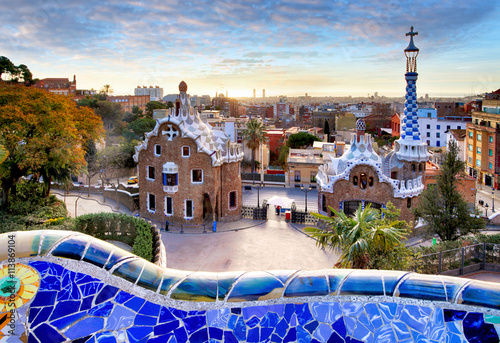 Park Guell in Barcelona, Spain. photo