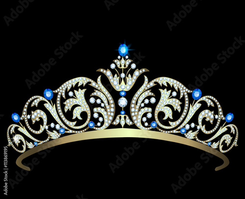 Diamond tiara with sapphires