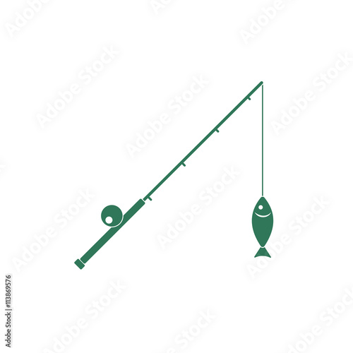 Fishing rod icon. Vector illustration