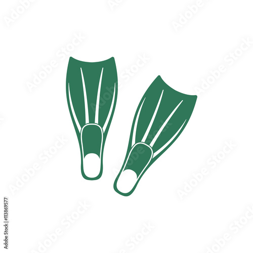 Diving flippers icon. Vector illustration
