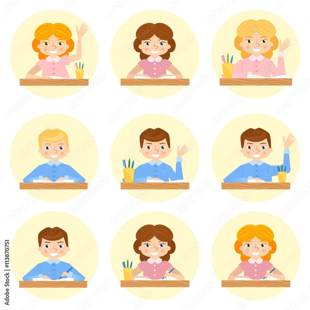 schoolchild avatar vector illustration. schoolchild avatar vector illustration.