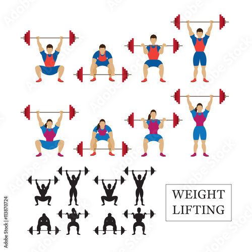 Weightlifting Athlete, Men and Women, Snatch, Clean and Jerk, Posture