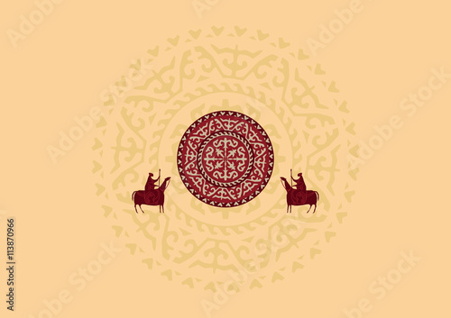 Middle Asia vector tribal ornament