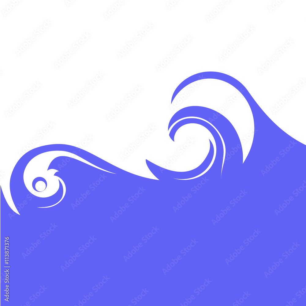 Naklejka premium Blue swirl, wave, wallpaper