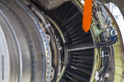 airplane engine rear view close up