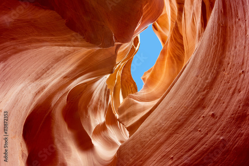 sandstone carved by erosion, lower antelope canyon