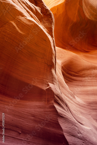 eroded sandstone wall in upper antelope canyon