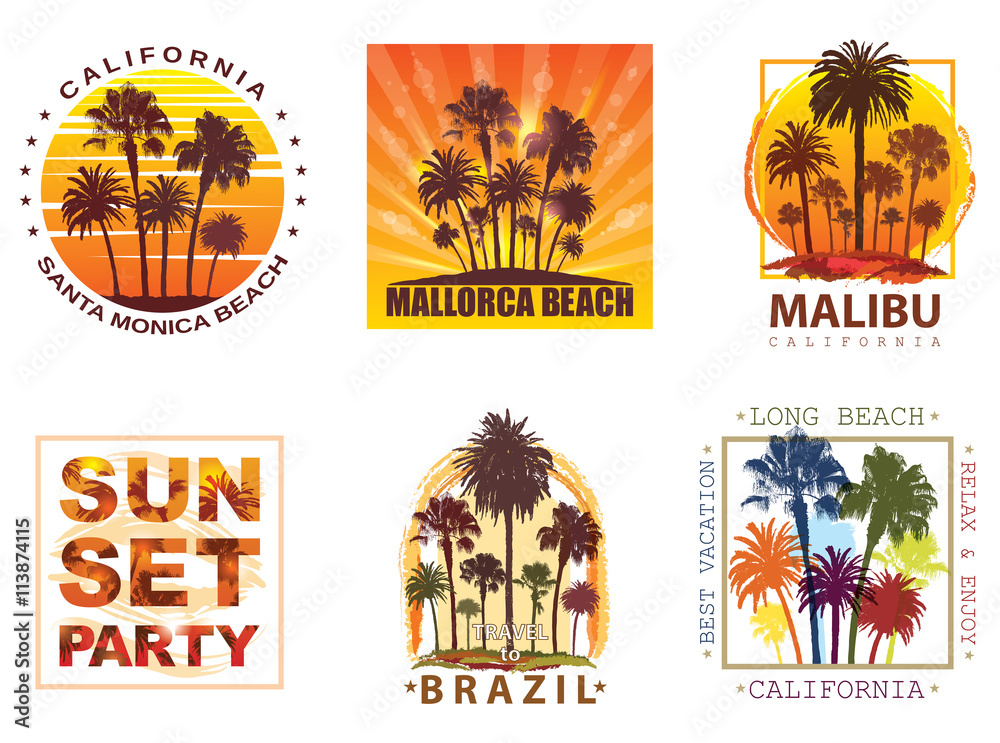 Obraz premium Exotic Travel Backgrounds with Palm Trees