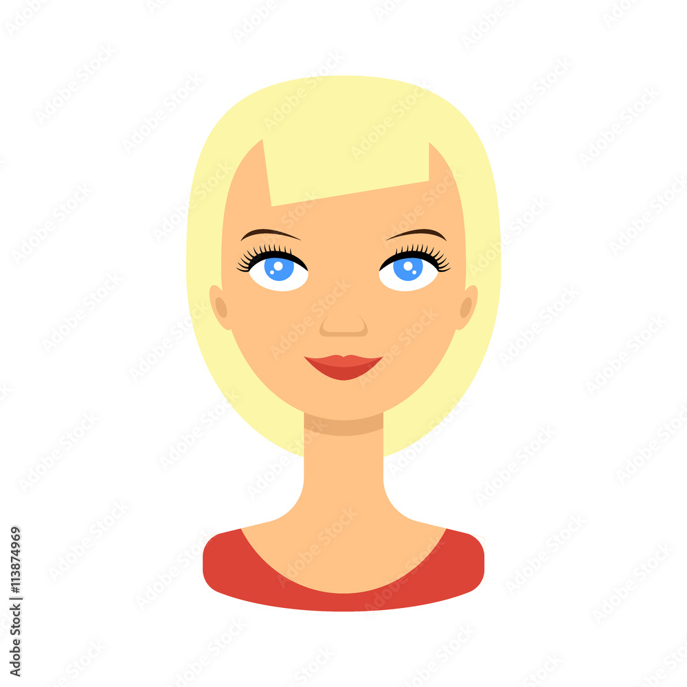 Woman face icon. Face young women - vector stock. Beauty woman avatar. Woman face icon. Face young women - vector stock. Beauty woman avatar.