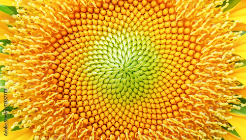Closeup of yellow beautiful sunflower