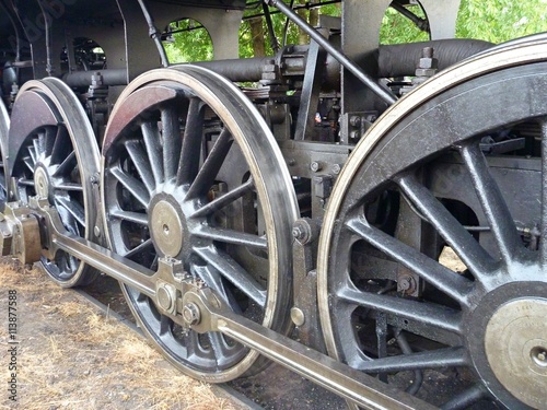 big black old historical steam train