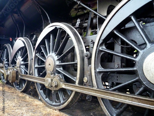 big black old historical steam train