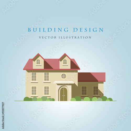 Flat house illustration