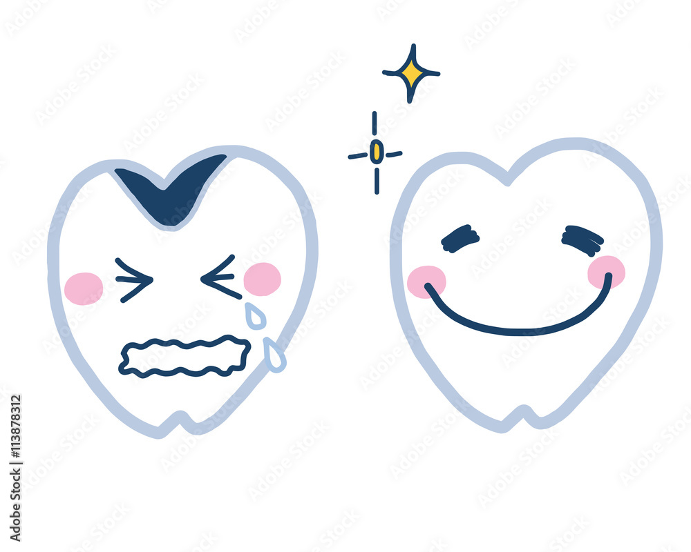 むし歯と綺麗な歯 歯科医療のイラスト素材 Stock Illustration Adobe Stock