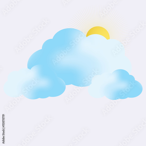 Cloud with Text Space, abstract vector background