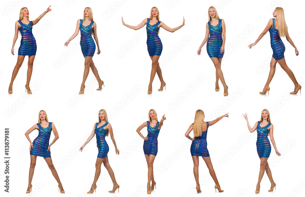 Obraz premium Composite photo of woman in various poses