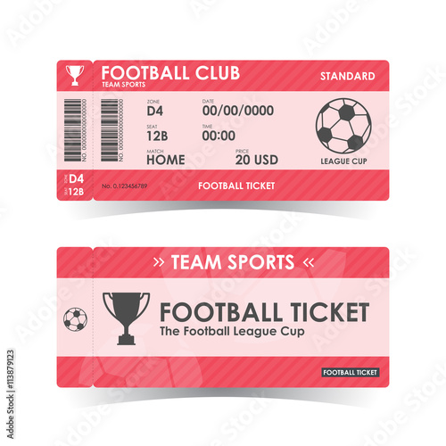 Football, Soccer Ticket, guidelines for element design, Vector i