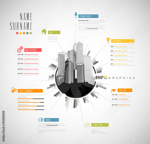 Creative, color rich CV / resume template.