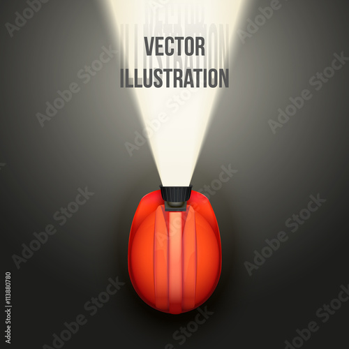 Background of Classic vintage miners helmet with lamp.