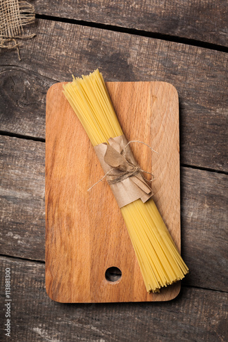 composition of raw pasta photo